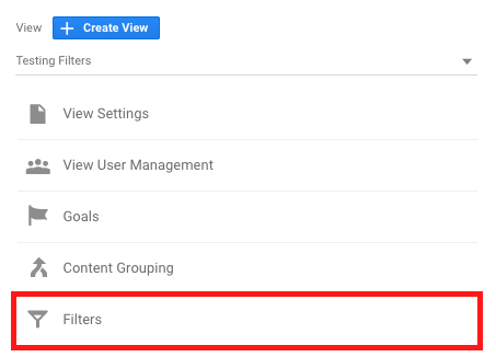 Screenshot - Google Analytics View Filters