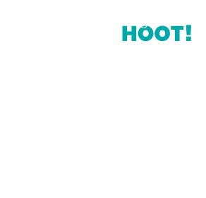 speech bubble, Hottie says "we give a hoot"